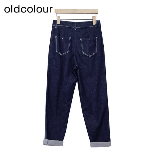 oldcolour休闲简约牛仔裤春季新款高腰直筒百搭九分裤女P13113142 商品图3