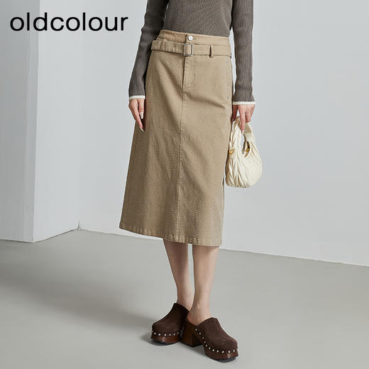 oldcolour秋季新款设计感减龄高腰显瘦a字半身裙女P340604A1 商品图3