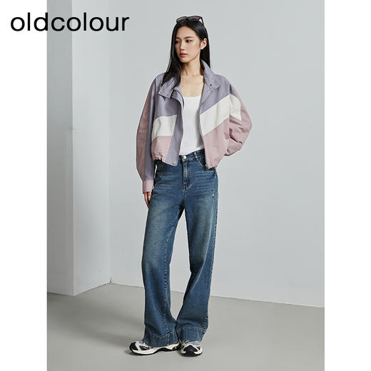 oldcolour秋季新款休闲短款风衣女撞色设计感气质外套女P320406A1 商品图2