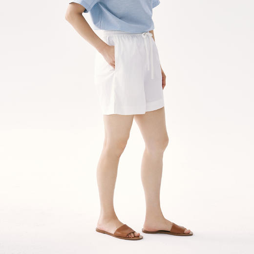 零意义 meanil 纸棉抽绳纹理休闲短裤 商品图5