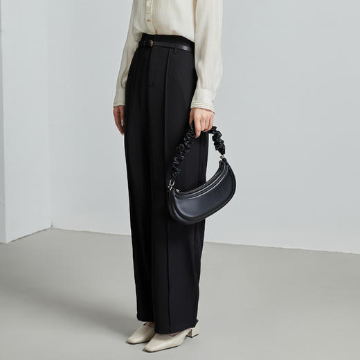 oldcolour秋季新款黑色流行休闲直筒西装裤子女P310703A1 商品图3