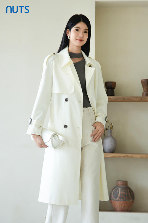 NUTS2023秋季新款时尚气质通勤风宽松显瘦长款风衣外套4390412A1 商品图5