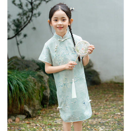 LSB2024新款小女孩民国女童改良旗袍夏季儿童中国风裙子新中式公主裙 商品图0