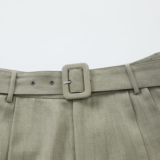 谜底阔腿裤女2024秋季新品通勤风优雅松弛感长裤配腰带243MK1073 商品图3