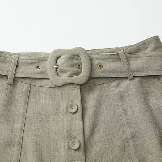 谜底A字型半身裙2024秋季新品优雅通勤风高腰长裙配腰带243MB1205 商品图3