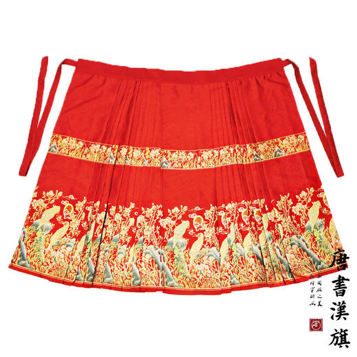 【玉堂春晓】马面裙织金妆花改良国风新中式山花鸟木红马面套装 商品图8