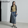 oldcolour秋季新款休闲拼接结构复古风牛仔半身裙女P330603A1 商品缩略图1