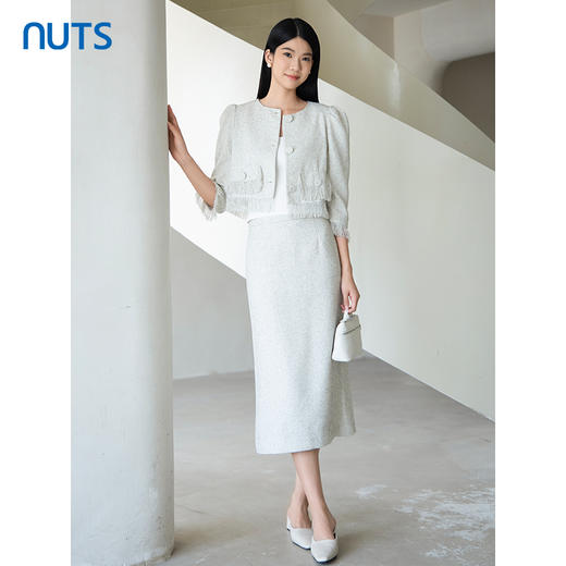 NUTS2023秋季新款时尚气质小香风短外套+半身裙两件套装4381401A1 商品图2
