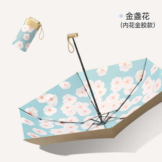 六折迷你晴雨伞  遮阳伞   玻璃纤维钢琴漆伞架 商品图6
