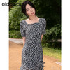 oldcolour碎花连衣裙2023夏季新款方领气质薄款中长裙GP21101737 商品缩略图3