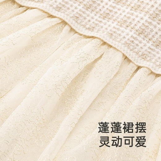 【高定系列】英氏女童裙子秋季山羊绒女童连衣裙新款网纱裙 商品图2