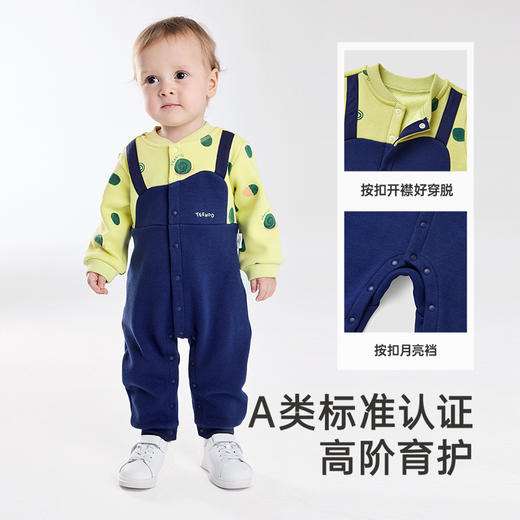 英氏婴童连体衣秋季加绒保暖男童女童爬服月亮裆新款 商品图3