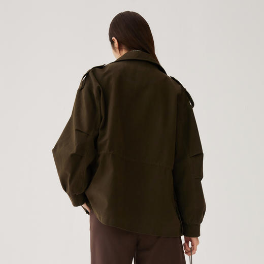 谜底短款宽松外套女2024秋季新款工装风大廓形绣花风衣247ME5006 商品图2