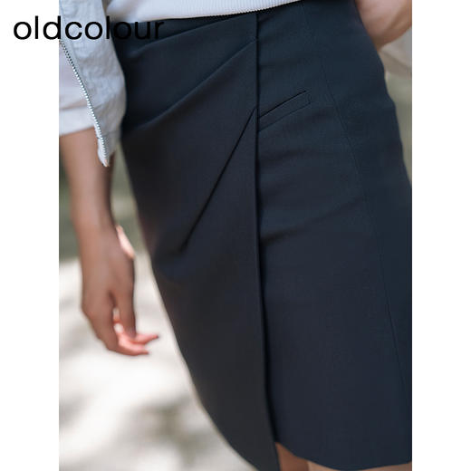 oldcolour春秋季新款纯色时尚短款高腰显瘦西装半裙女P340601A1 商品图3