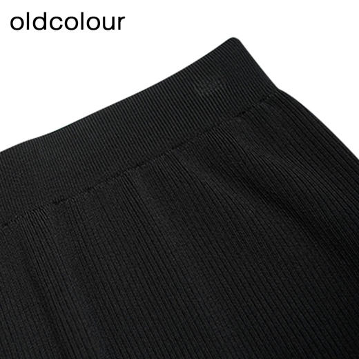 oldcolour夏季新款黑色半身裙高腰复古A字显瘦中长裙女GP21063749 商品图4