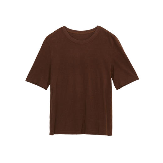 谜底修身T恤短袖女2024秋季新品百搭基础款纯色亲肤上衣243MT1065 商品图4