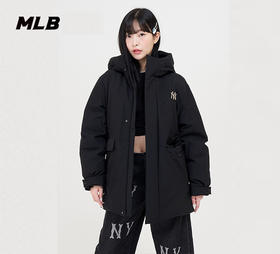 MLB羽绒服2023秋冬新款小标连帽防风保暖外套男女款休闲上衣3ADJB0936