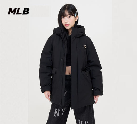 MLB羽绒服2023秋冬新款小标连帽防风保暖外套男女款休闲上衣3ADJB0936 商品图0