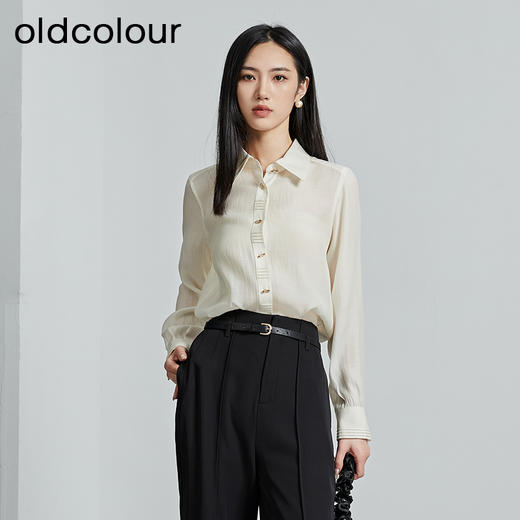 oldcolour秋季新款小众法式气质通勤长袖衬衫女P310103A1 商品图4