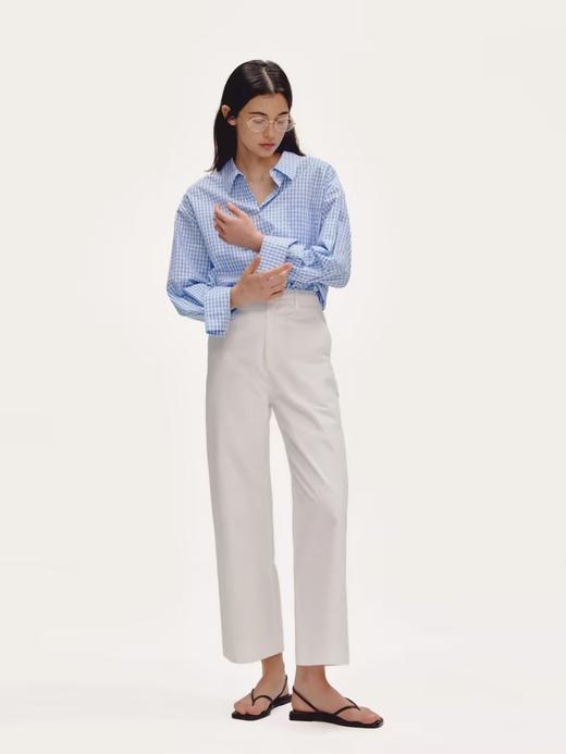 shyshystill/shy202304021/九分全棉透气经典黑白长裤直筒裤 商品图1