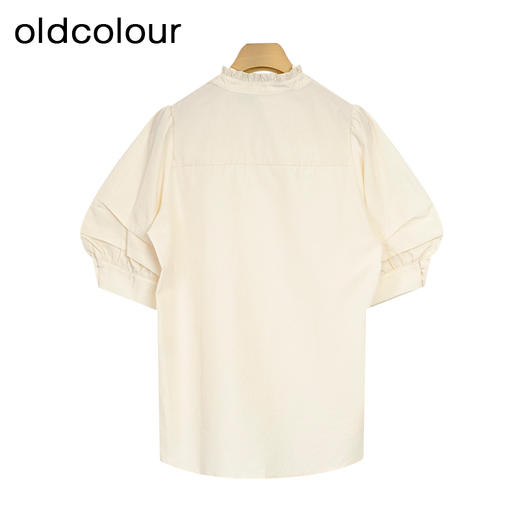 oldcolour夏季新款简约通勤宽松薄款时尚风V领衬衫女P25011552 商品图1