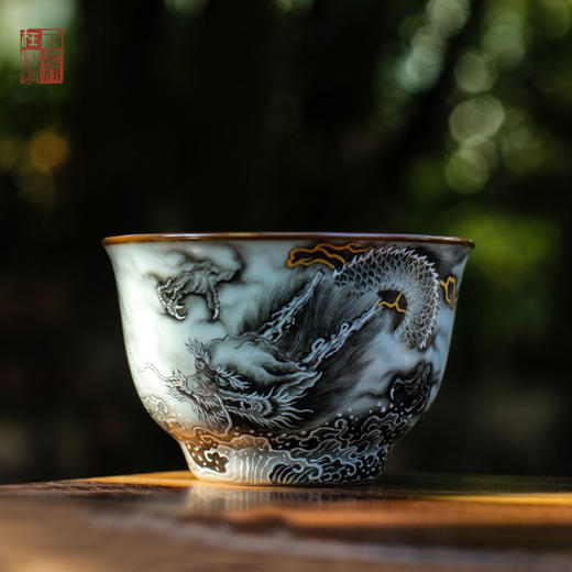 问鼎绪文汝窑仰望杯(龙腾四海) 商品图0