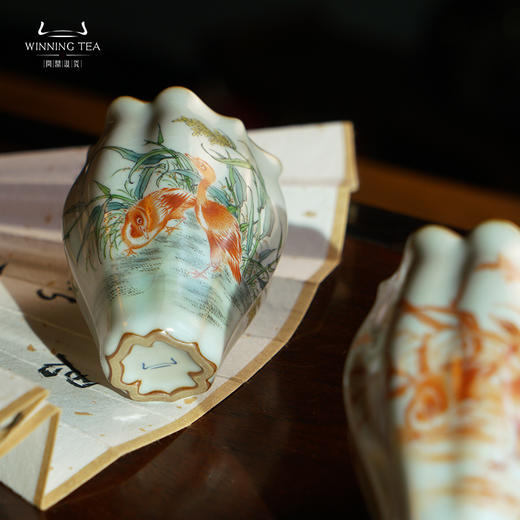 问鼎汝瓷鼎峰系列月白老款佛手杯（知野趣浓）（梵红知野趣浓）（缺货） 商品图3