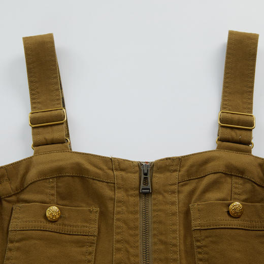 谜底背带裙女2024秋款时尚帅气猎装感修身中长款连衣裙247ML5011 商品图3