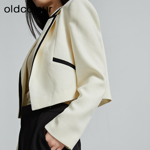 oldcolour秋季新款短款西装外套撞色休闲简约设计感上衣P320409A1 商品图3