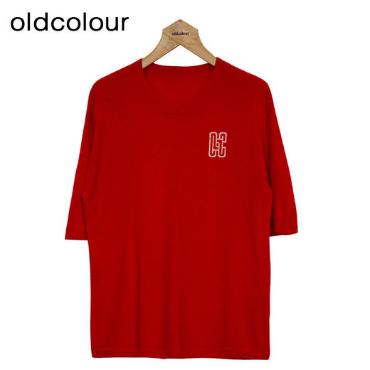 oldcolour纯色针织衫春季新款绵羊毛圆领短袖宽松上衣女P11052157 商品图4