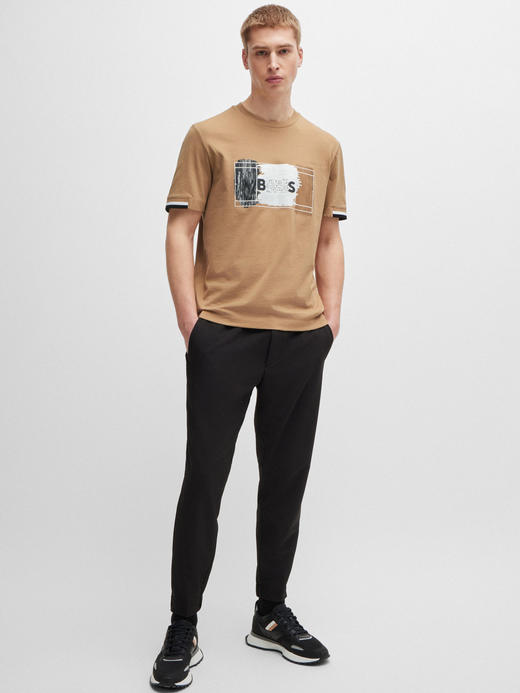 老板 2024夏新款  男士 三色艺术图案 棉质圆领短袖T恤 Z-11803 商品图10