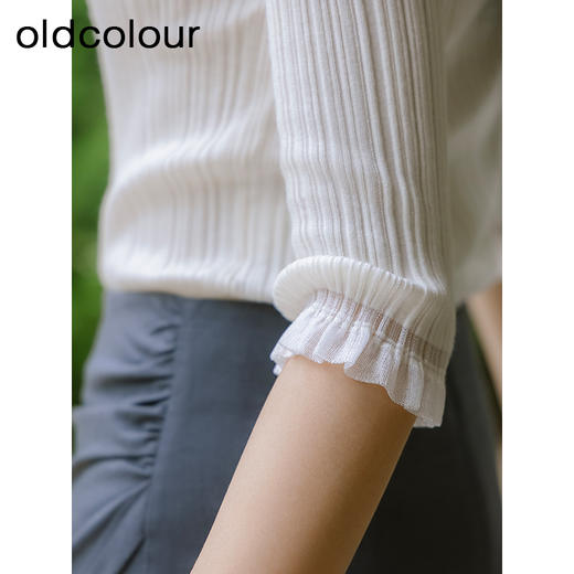 oldcolour春秋季新款气质修身显瘦圆领针织套头衫女P320510A1 商品图4
