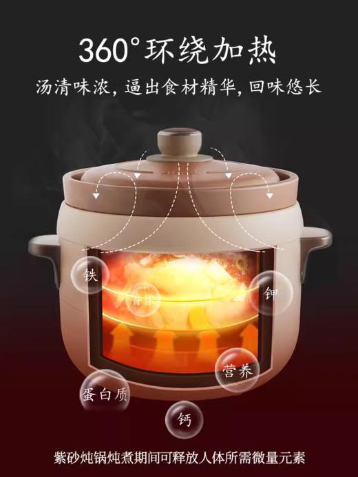 【清仓特惠5.5折，最后2个无货退款】小熊电炖锅紫砂锅炖盅煮粥煲汤米白色4L 商品图3