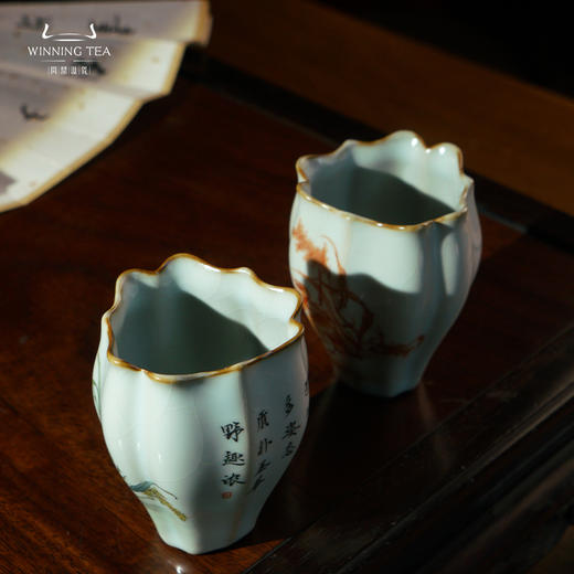 问鼎汝瓷鼎峰系列月白老款佛手杯（知野趣浓）（梵红知野趣浓）（缺货） 商品图2