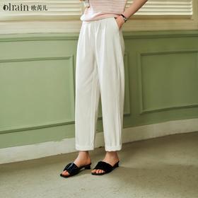 OLrain欧芮儿白色高腰直筒牛仔裤女夏季2024年新款休闲长裤小个子