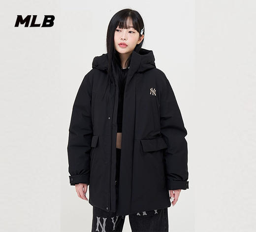 MLB羽绒服2023秋冬新款小标连帽防风保暖外套男女款休闲上衣3ADJB0936 商品图1