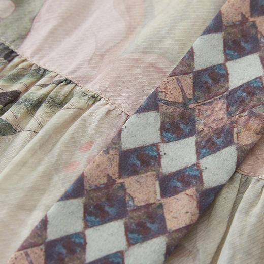 谜底花色连衣裙无袖2024秋新品复古浪漫纯棉吊带裙长裙243ML1152 商品图3