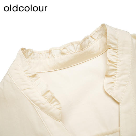 oldcolour夏季新款简约通勤宽松薄款时尚风V领衬衫女P25011552 商品图2