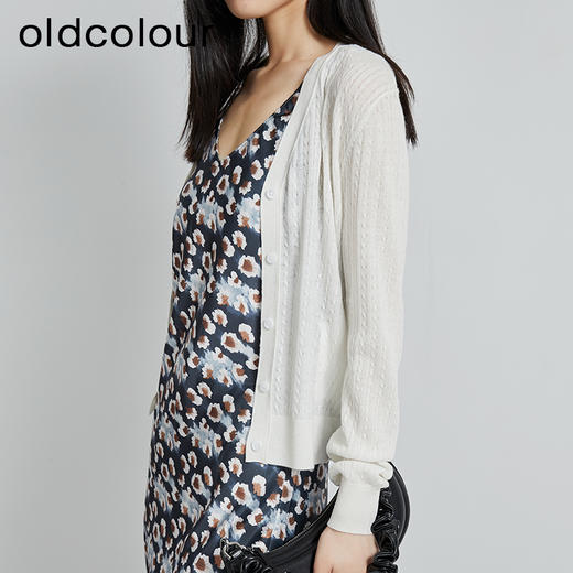 oldcolour秋季新款休闲成熟淑女风薄款针织开衫女P320511A1 商品图3