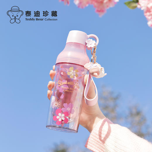 【会员专享价32.9元】泰迪珍藏 樱花猫咪挂件杯440ml 商品图1