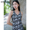 oldcolour秋季新款气质修身显瘦吊带无袖碎花连衣裙女P321002A1 商品缩略图2