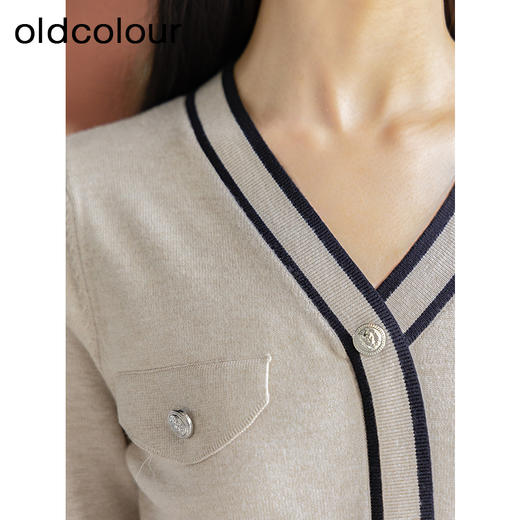 oldcolour2023春秋季新款假两件针织拼接连衣裙女气质网纱裙P341002A1 商品图1