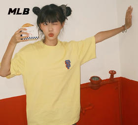 MLB男款女款情侣款2023年夏季男女情侣卡通印花宽松运动T恤3ATST0133