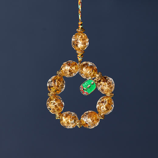 牛首山文创香灰金银箔手工锤纹琉璃指捻手机挂坠吉祥好运祝福礼物 商品图1