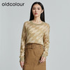 oldcolour秋季新款时尚圆领菱形格图案针织毛织套头衫女P330510A1 商品缩略图4