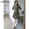 oldcolour秋季新款法式气质优雅显瘦中袖碎花裙子女GP31102002 商品缩略图2