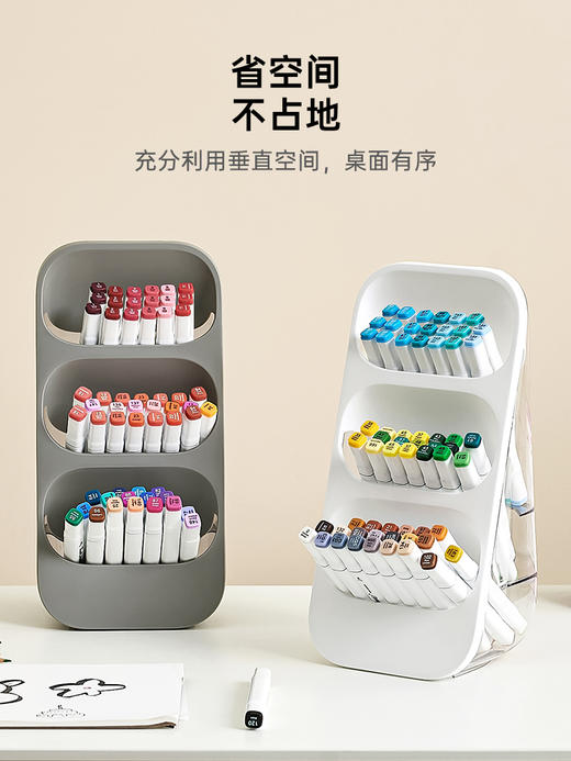 开学季福利！儿童书房笔筒画笔马克笔收纳盒桌面大容量分类文具水彩笔收纳架 商品图1