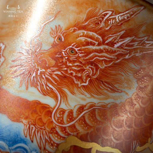 问鼎汝瓷天青可乐杯（梵红腾龙戏珠）（缺货） 商品图3