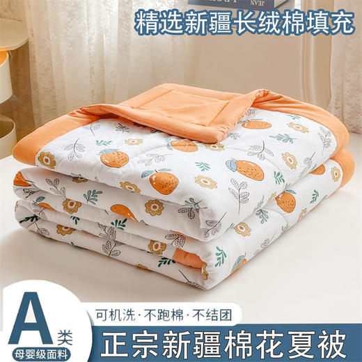 夏季空调被A类母婴级水洗棉夏被亲肤透气新疆棉花夏凉被空调被可水洗礼品被 商品图0