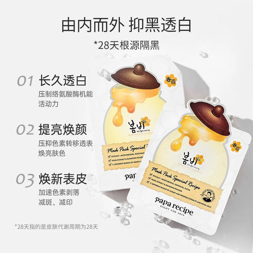 韩国 PaPa’Recipe春雨 蜂蜜面膜 全系列 6片/10片 商品图5